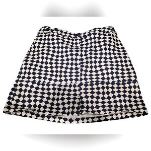 Wildfang Navy and White Checkerboard Mini Skirt